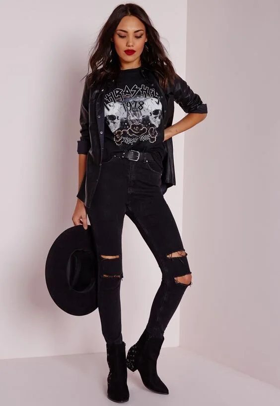 Urban Punk: Biker Jacket, Fishnet Top, and Camouflage Shorts Urban Punk: Biker Jacket, Fishnet Top, and Camouflage Shorts — Punk Outfits