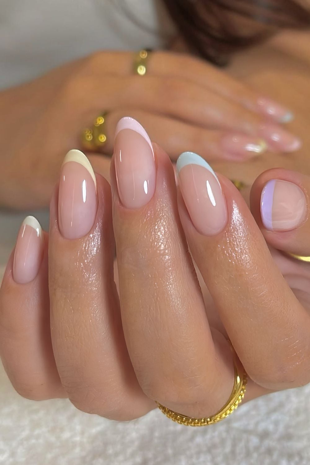 Minimalist French Tips In Pastel Colors Visual Idea — Pastel Nails