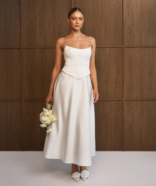 White Floral Embellished Heels Outfit Idea White Floral Embellished Heels Outfit Idea — Courthouse Wedding Outfits