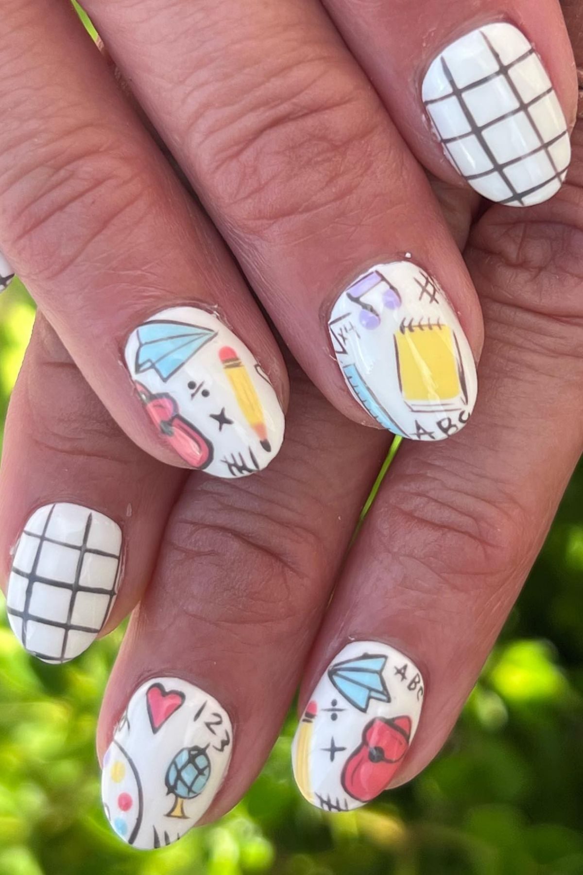Short Oval DIY School Icons Short Oval DIY School Icons — School Nails