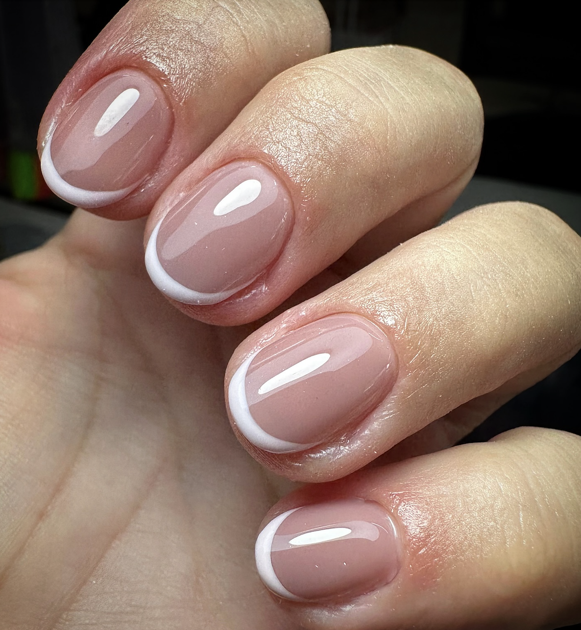 Classic Sheer Pink French Tips Classic Sheer Pink French Tips — Round Nails