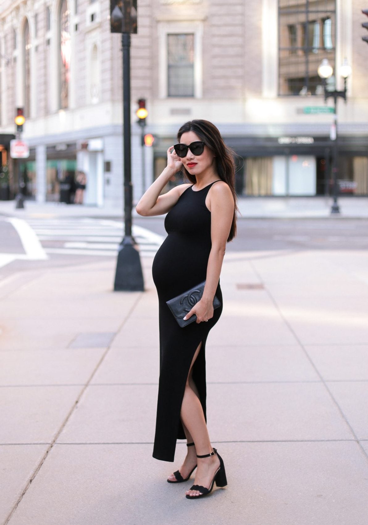 Classic Black Evening Maxi Dress Classic Black Evening Maxi Dress — Maternity Outfits