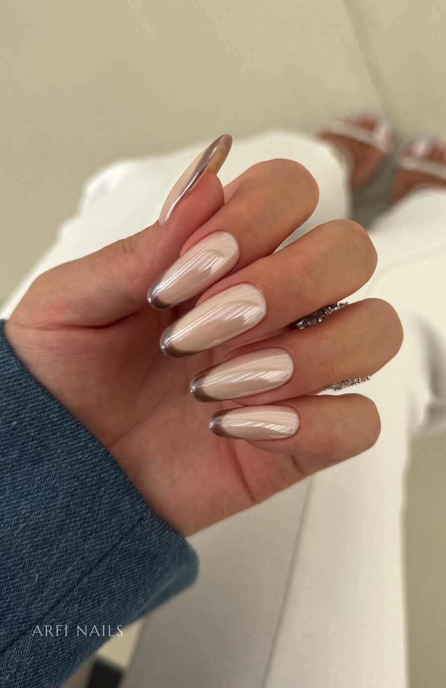 Chic Minimalist Brown Square Tips — Brown French Tip Nails