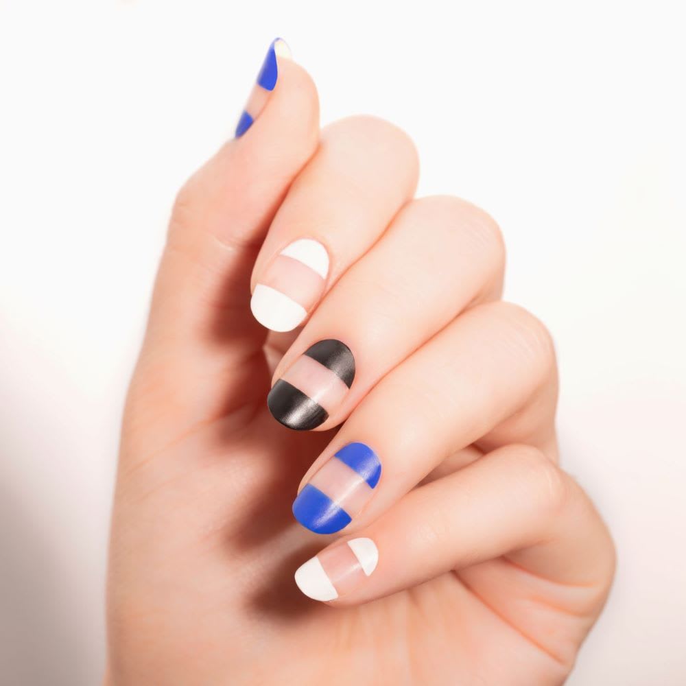Black Geometric French Tips Black Geometric French Tips — Negative Space Nails