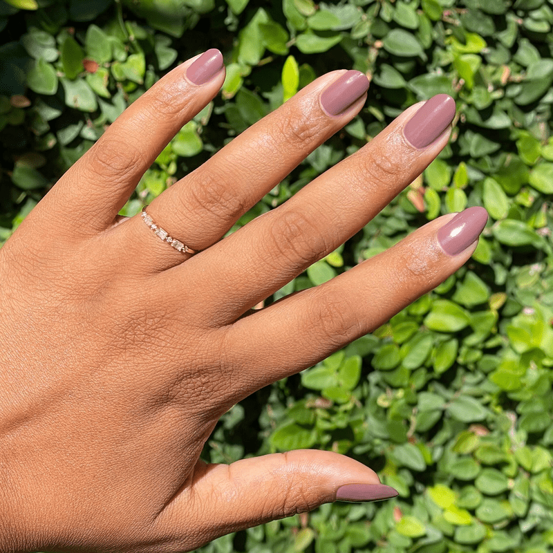 Glossy Medium Oval Light Beige Nails — Nails for Olive Skin