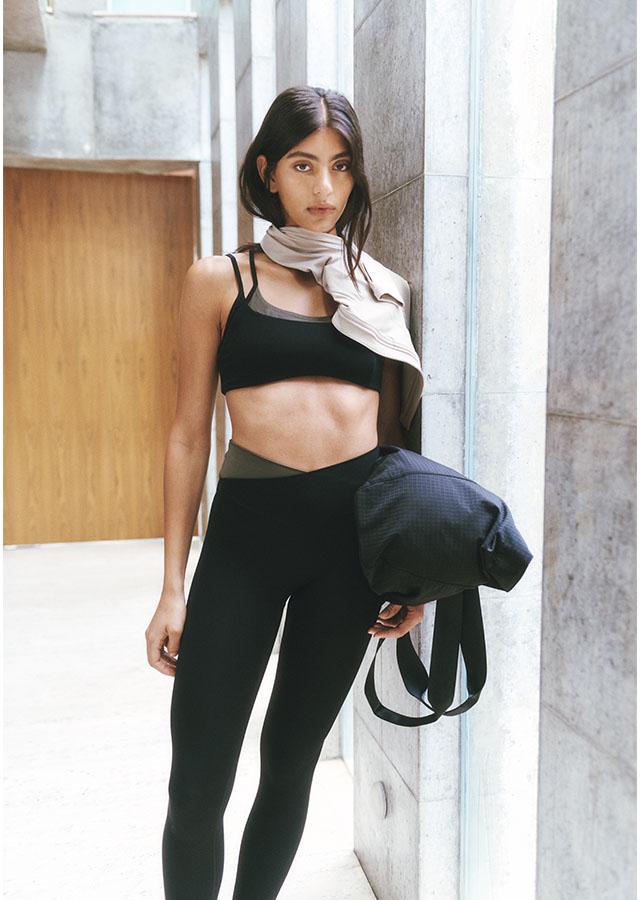 Athleisure with a Sheer Layer and Scarf Accent Athleisure with a Sheer Layer and Scarf Accent — Athleisure Outfits