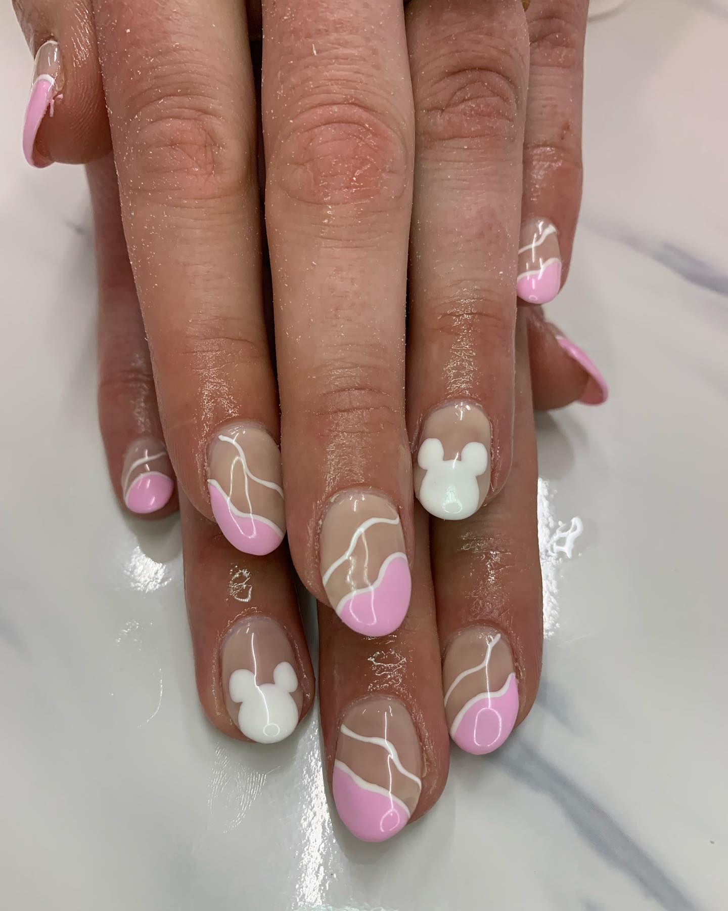 Mickey Ears Wavy Lines Nails — Disney Nails