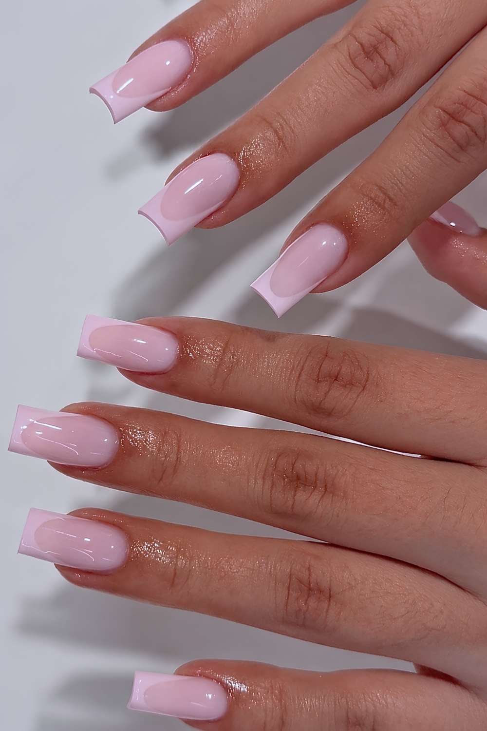 Tonal Pink Outline French Tonal Pink Outline French — Pink French Tip Nails