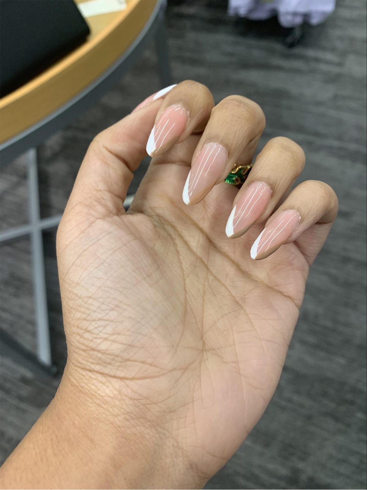 Classic White French Almond Nails — Gel X Nails