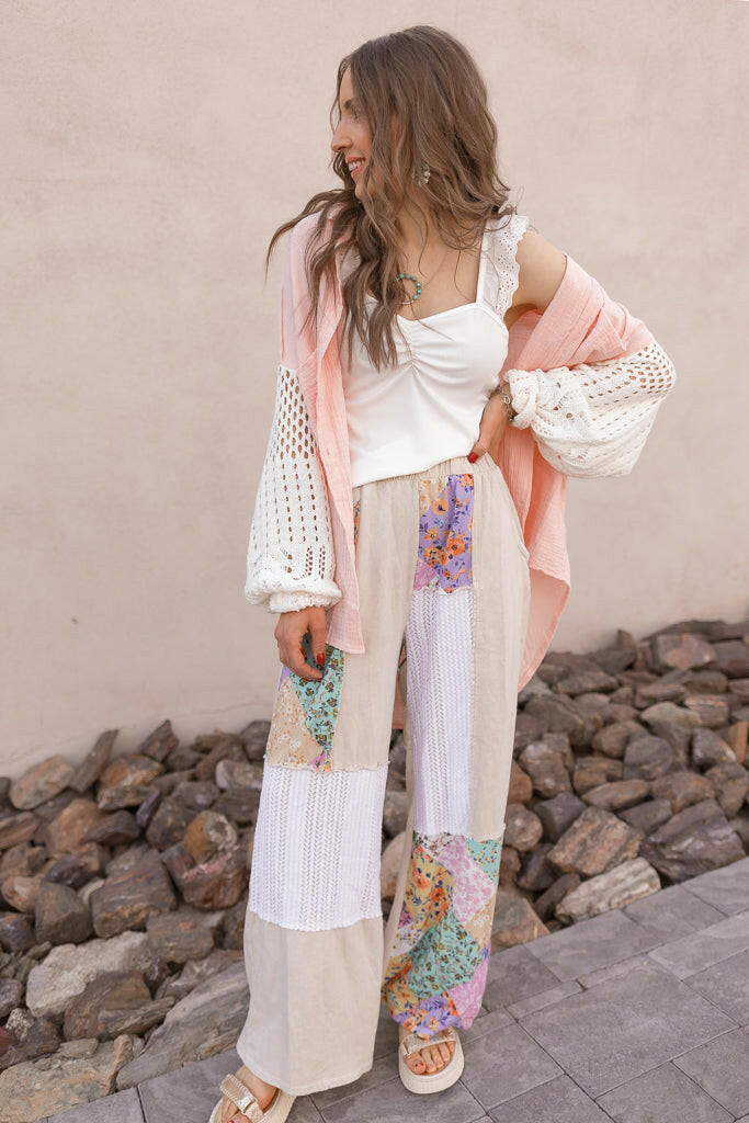 Patchwork Pants and Crochet Cardigan: Textured Boho Layers Patchwork Pants and Crochet Cardigan: Textured Boho Layers — Boho Outfits