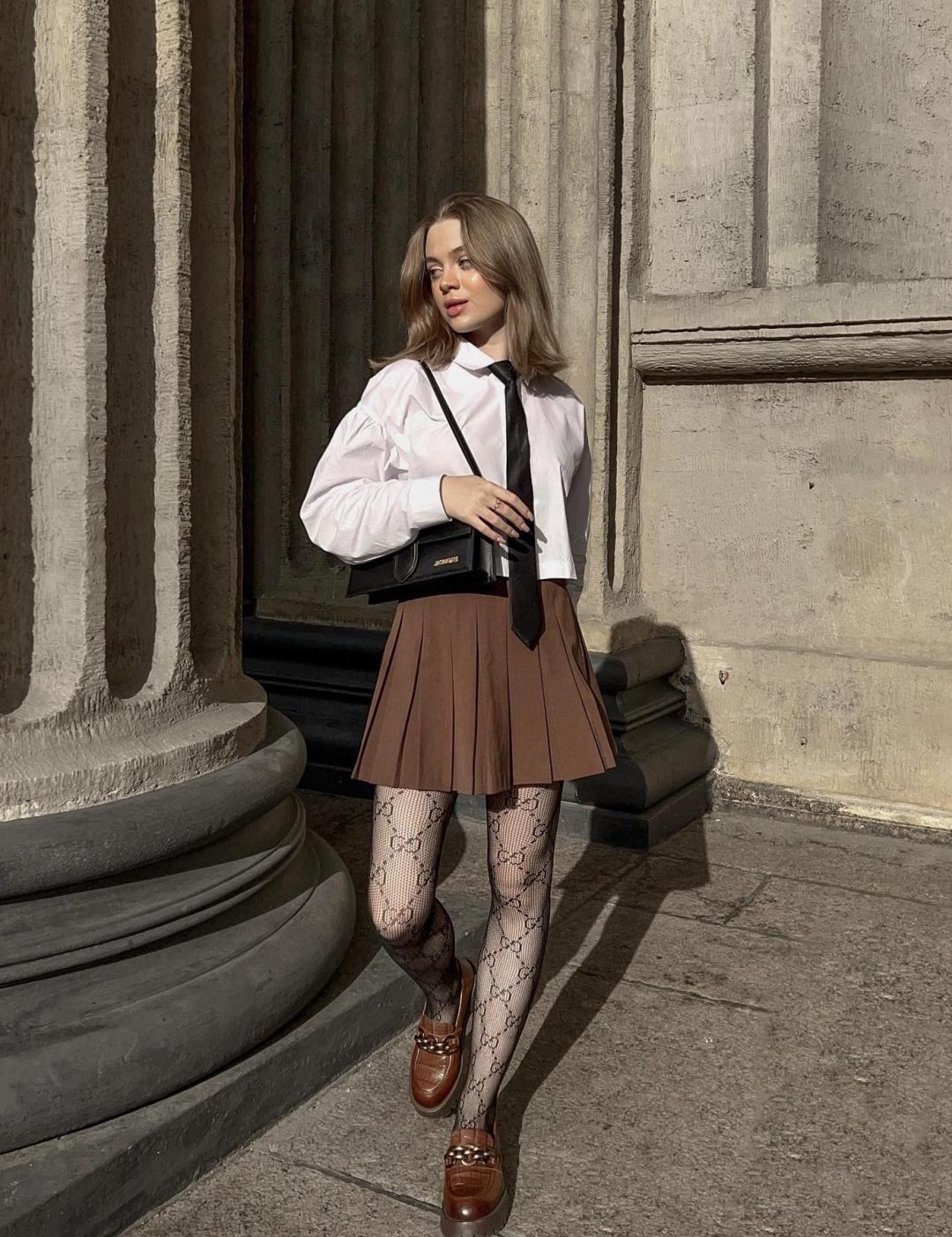 Collared Shirt, Tie, and Pleated Skirt: Sharp Academic Style Collared Shirt, Tie, and Pleated Skirt: Sharp Academic Style — Dark Academia Outfits