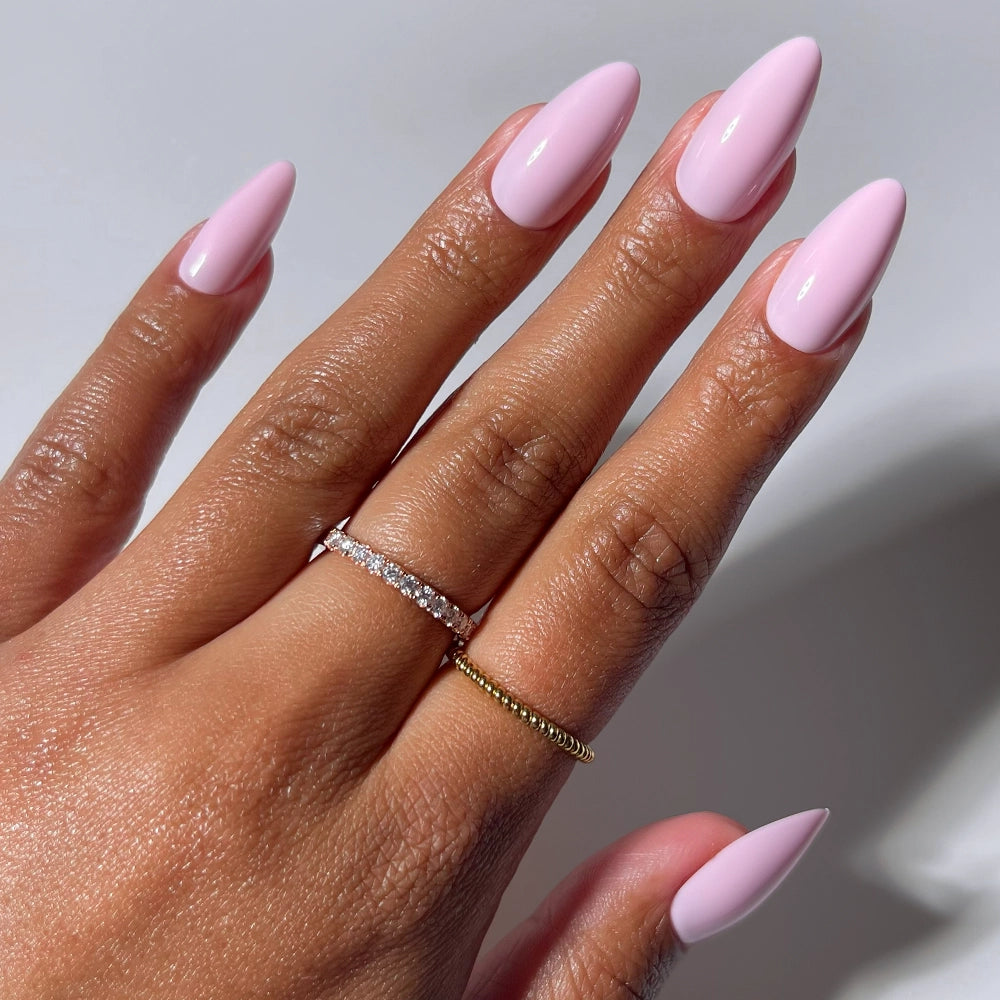 Sheer Pink with Neon Orange French Tips — Pink Nails