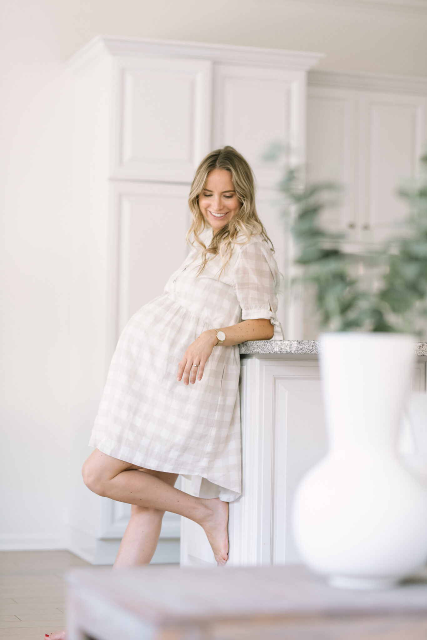 Casual Gingham Maternity Dress Casual Gingham Maternity Dress — Maternity Outfits