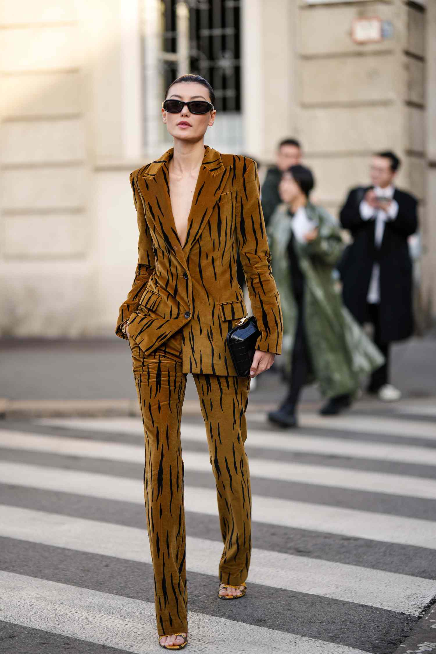 Bold Statement: Tiger Stripe Velvet Suit — Formal Outfits