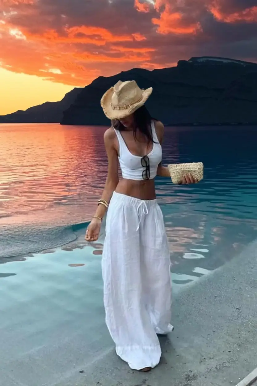 Effortless White Linen Set for a Breezy Beach Day — Ibiza Outfits
