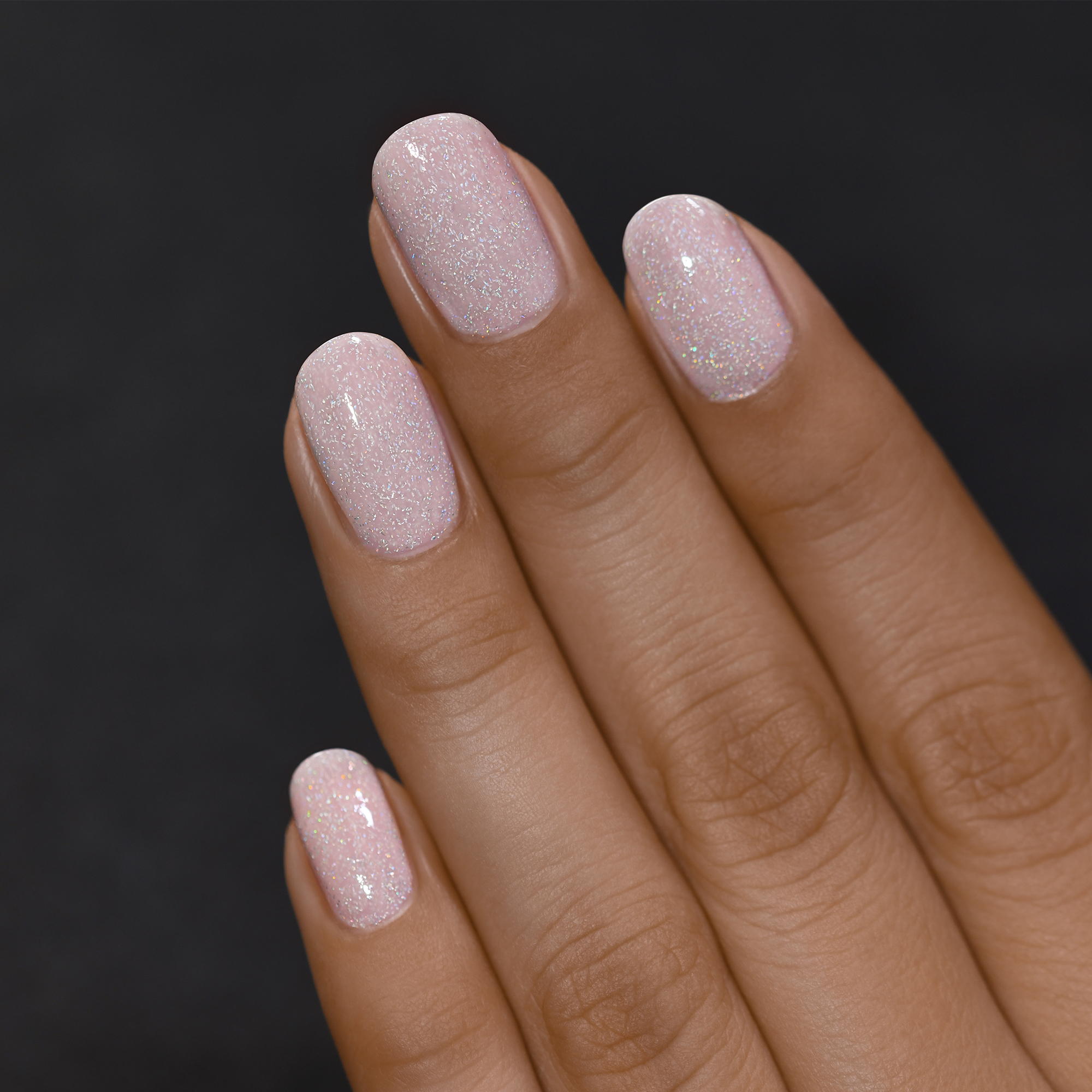 Light Pink Holographic Shimmer Oval Nails Light Pink Holographic Shimmer Oval Nails — Birthday Nails