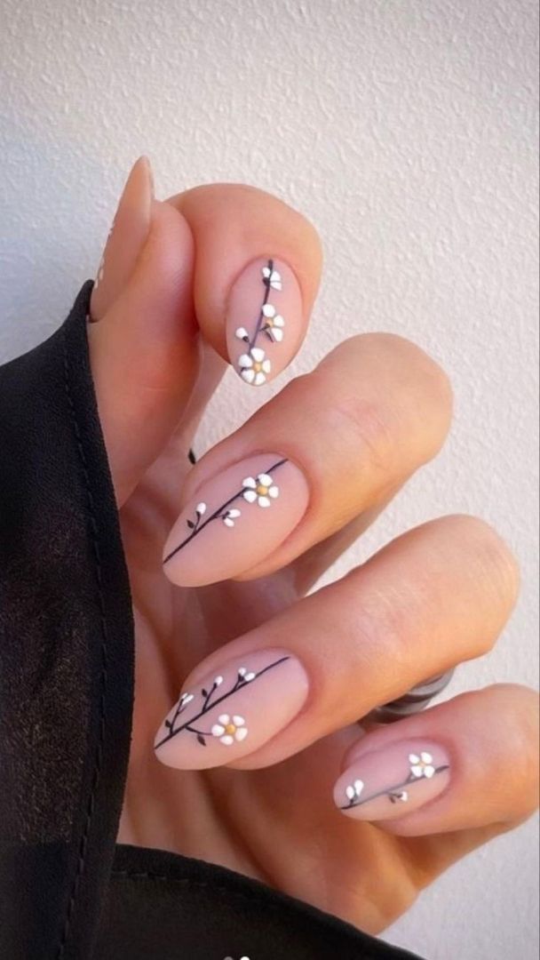 Nude Almonds Silver Glitter French Tips — Minimalist Nails