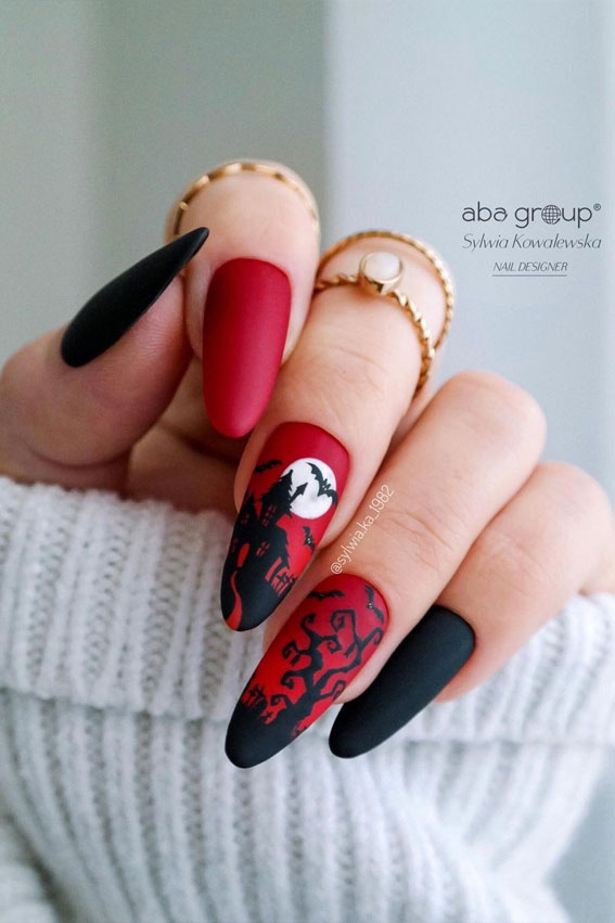 Bright Red with Thin Black French Tips Bright Red with Thin Black French Tips — Red and Black Nails