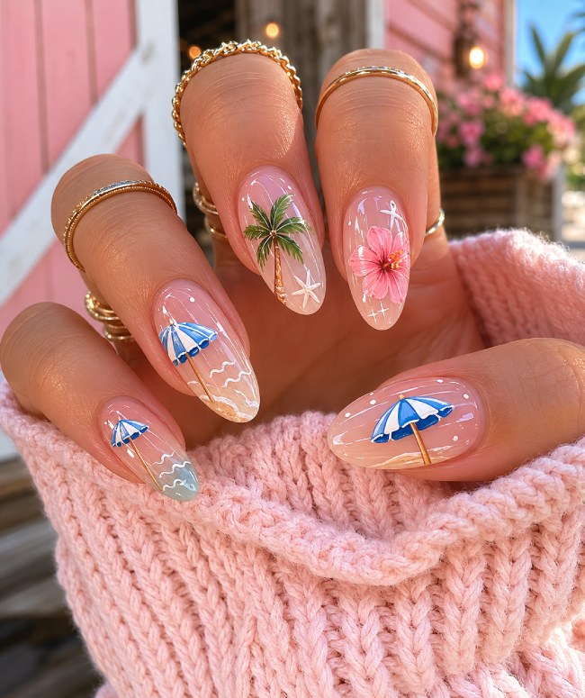 Tropical Vacation Beach Visual Idea Tropical Vacation Beach Visual Idea — Tropical Nails