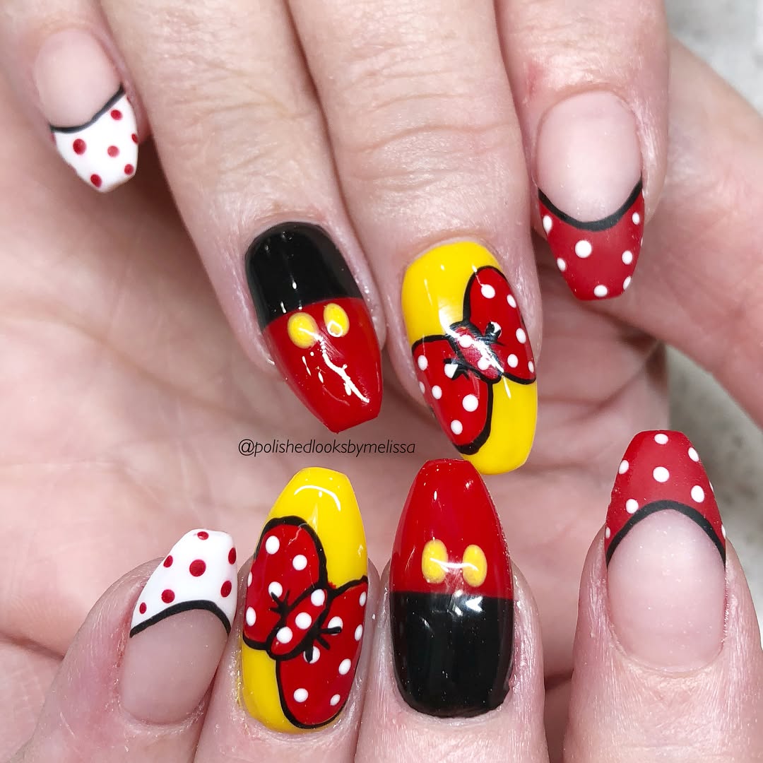 Minnie Mouse Character Art French Tip — Disney Nails