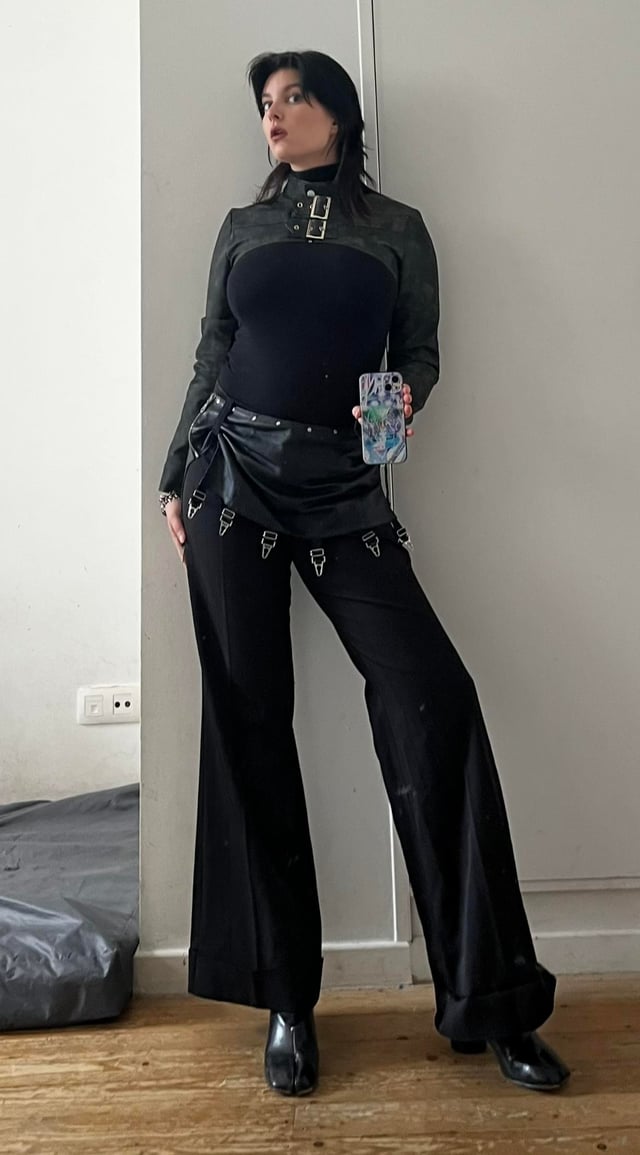 Buckled Cropped Jacket with Asymmetric Wrap Skirt — Alt Outfits