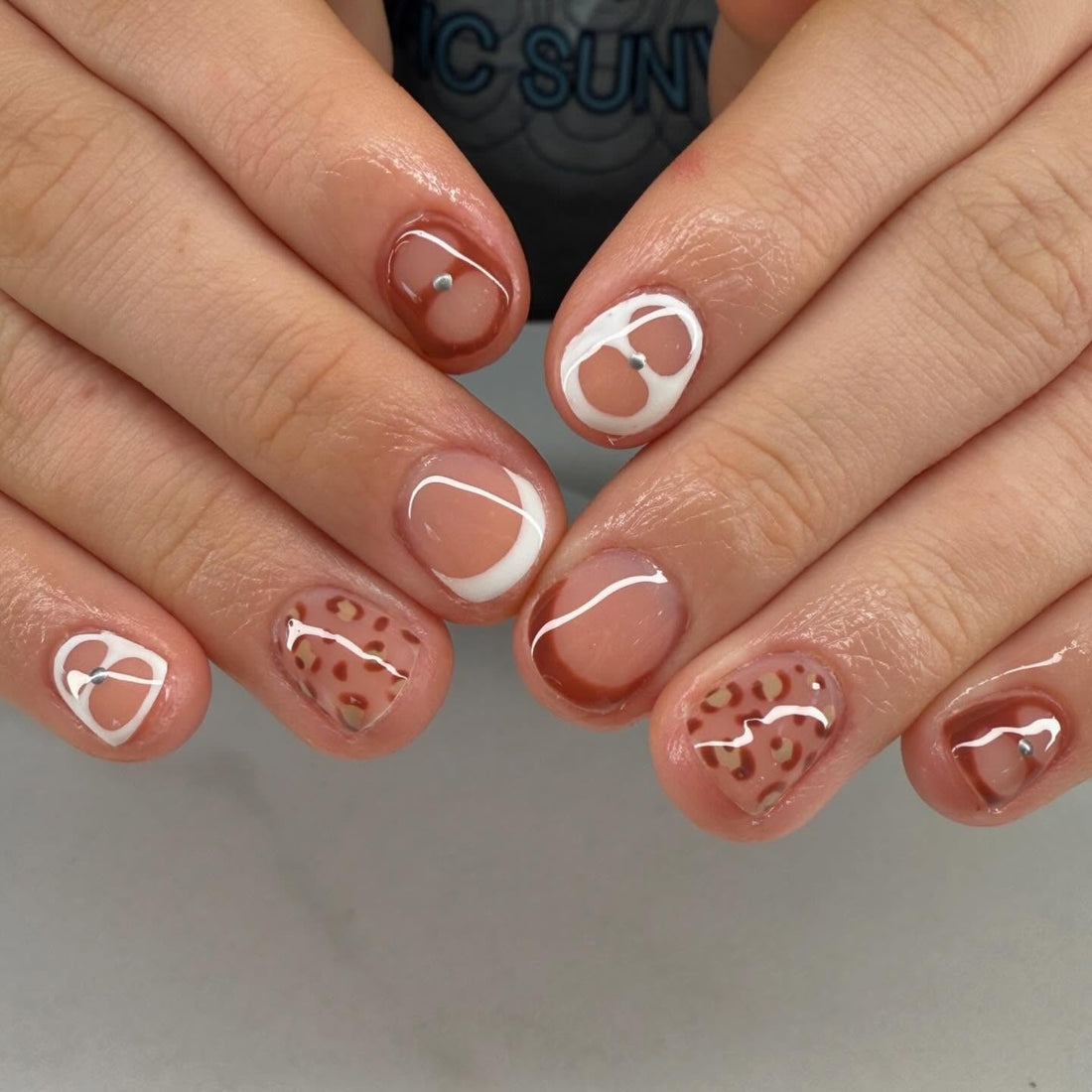 Abstract Pattern Mix Short Rounds Abstract Pattern Mix Short Rounds — Short Gel Nails