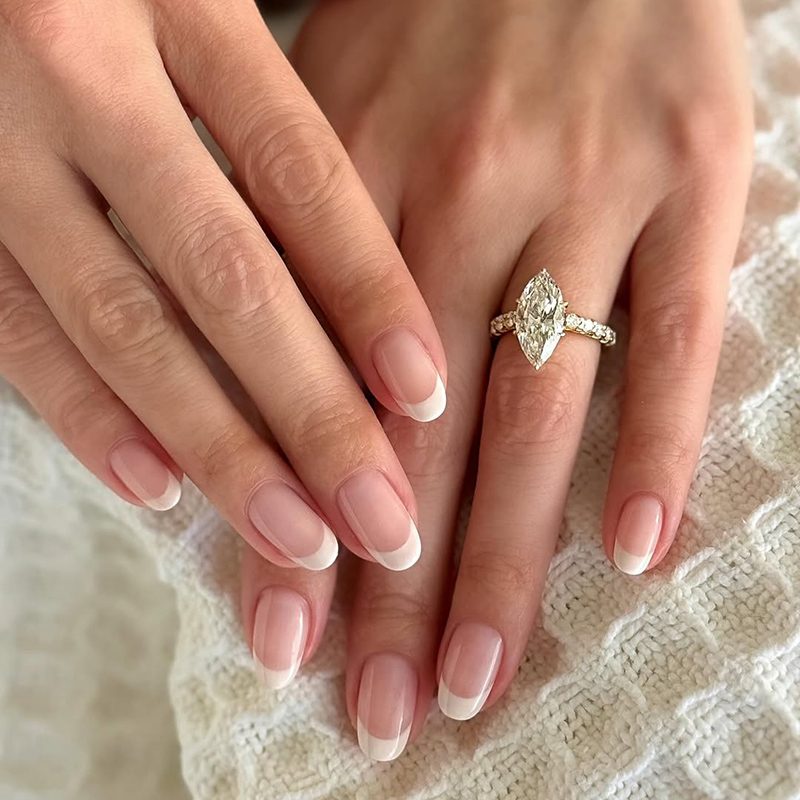 Consider adopting these timelessly chic bridal nails for your big day