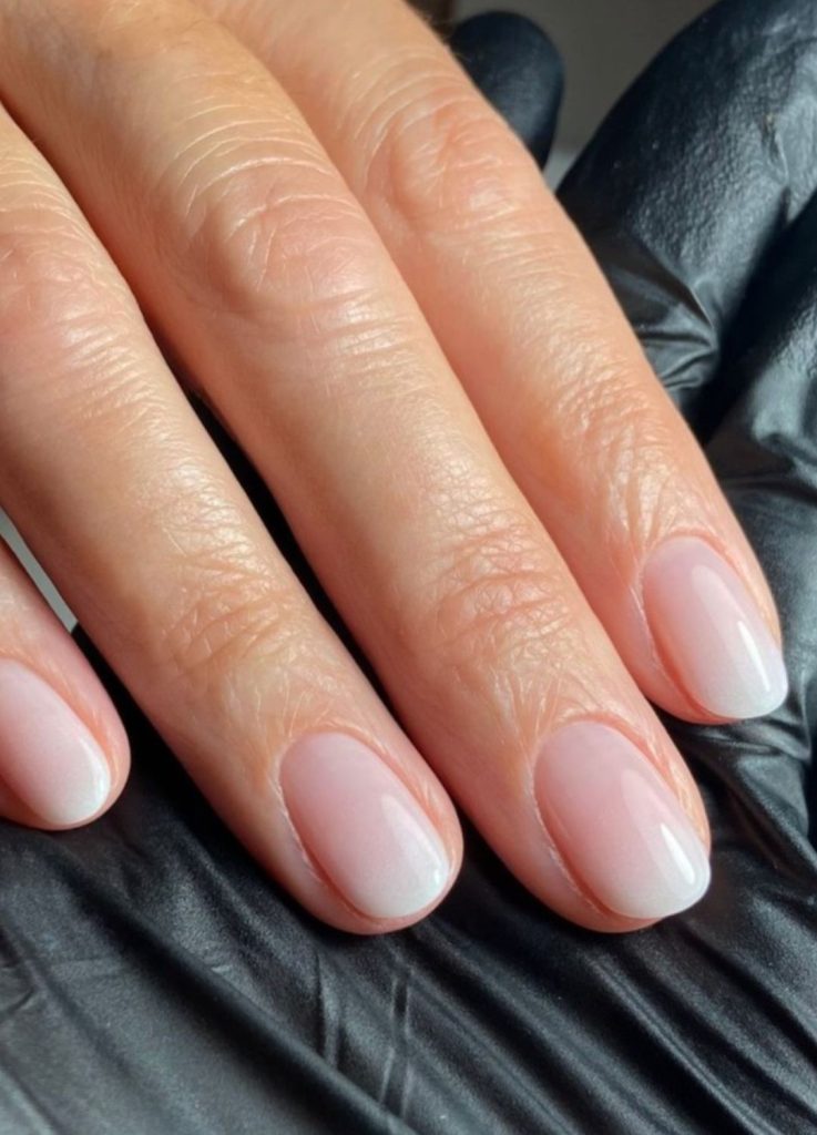 Perfectly Executed Medium Almond French — Natural Nails