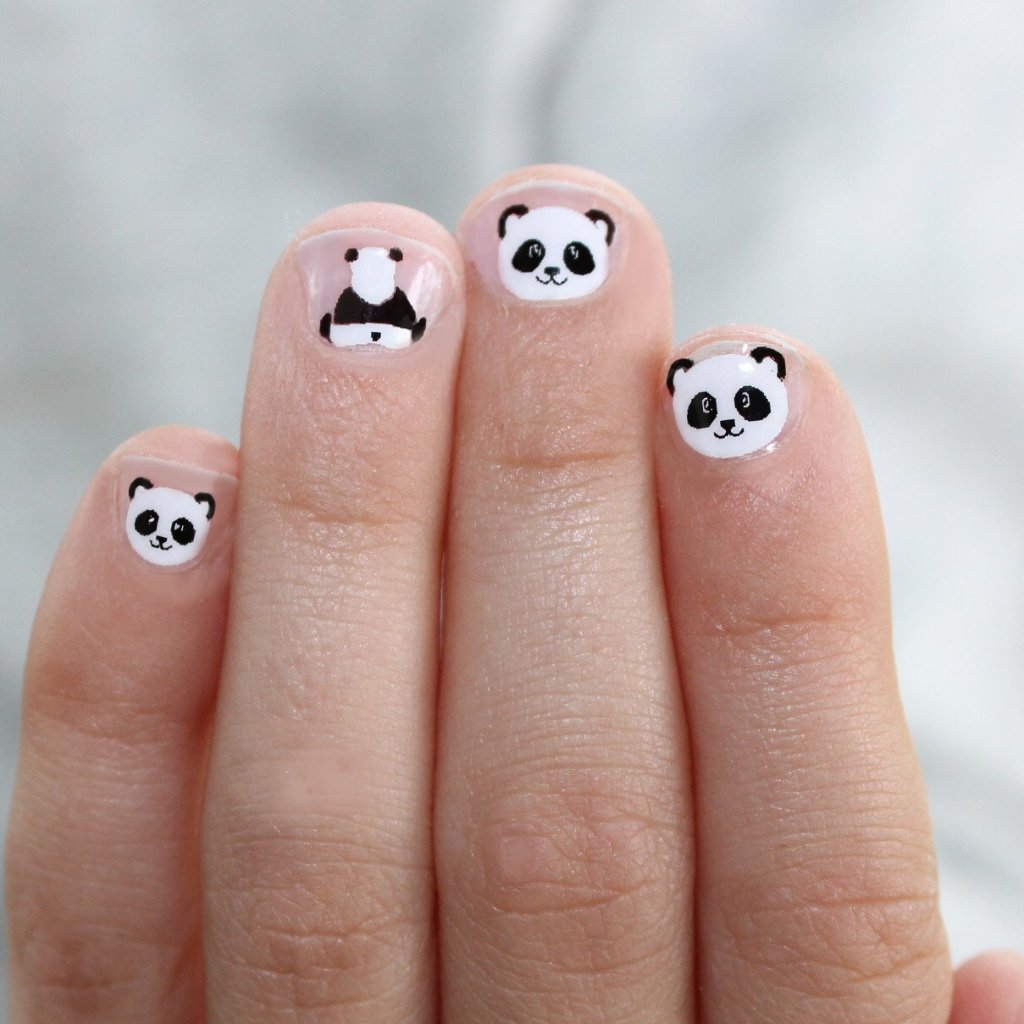 Playful Panda Face Nails — Nails for Kids