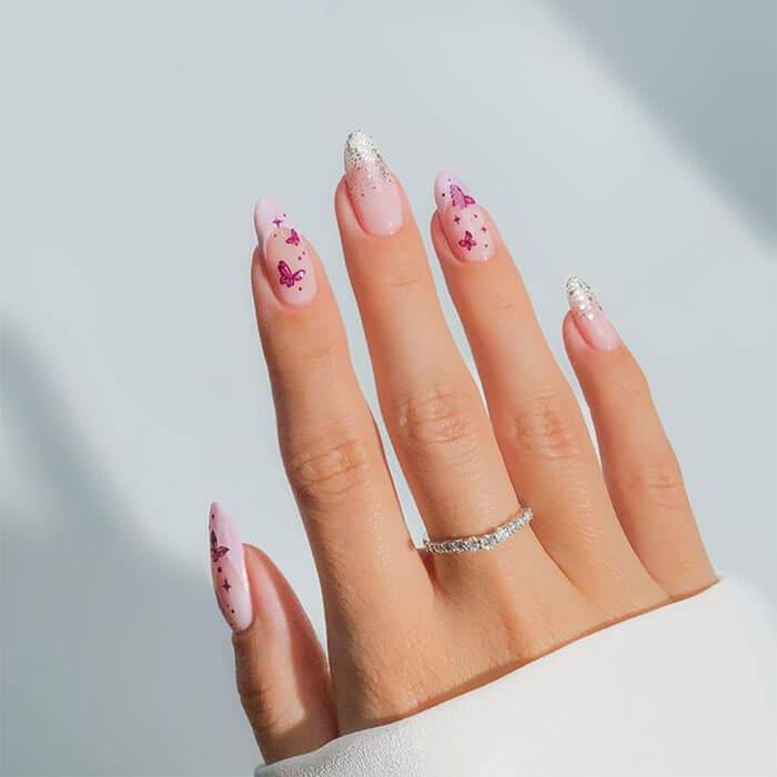 Delicate Pink Butterfly Decals Delicate Pink Butterfly Decals — Y2K Nails