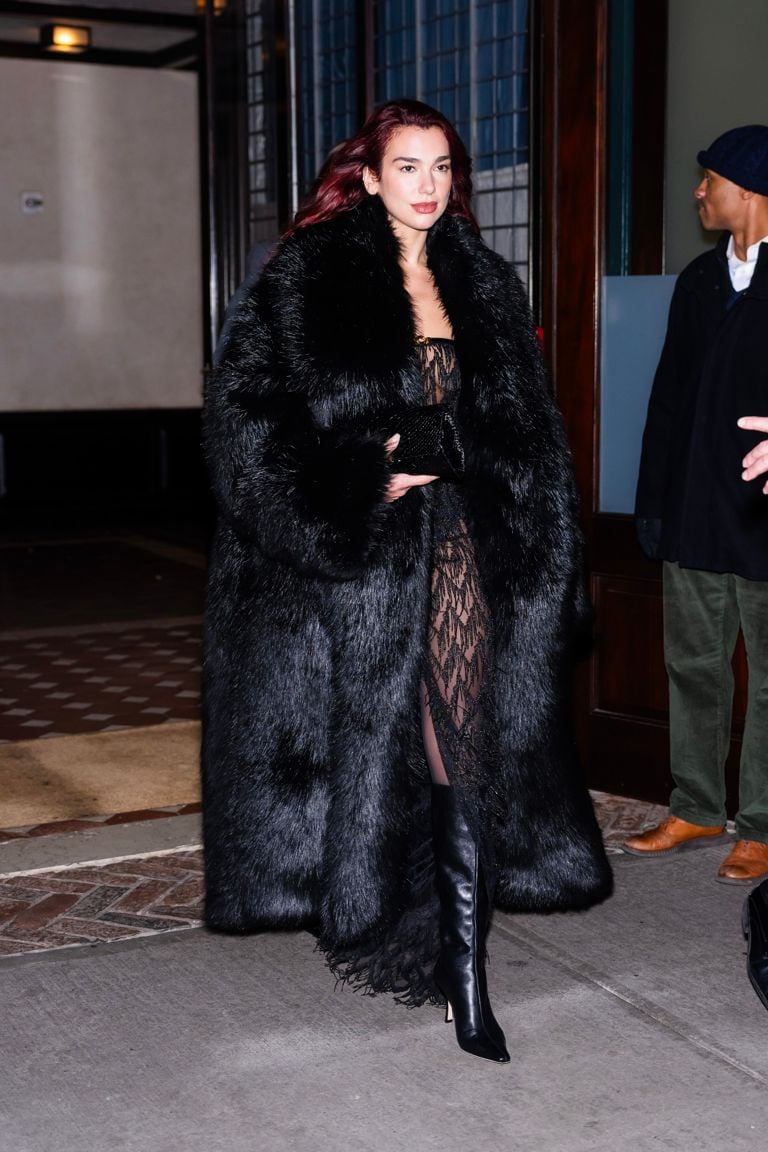 Oversized Black Fur Coat for Evening Glamour Mob Wife Outfits