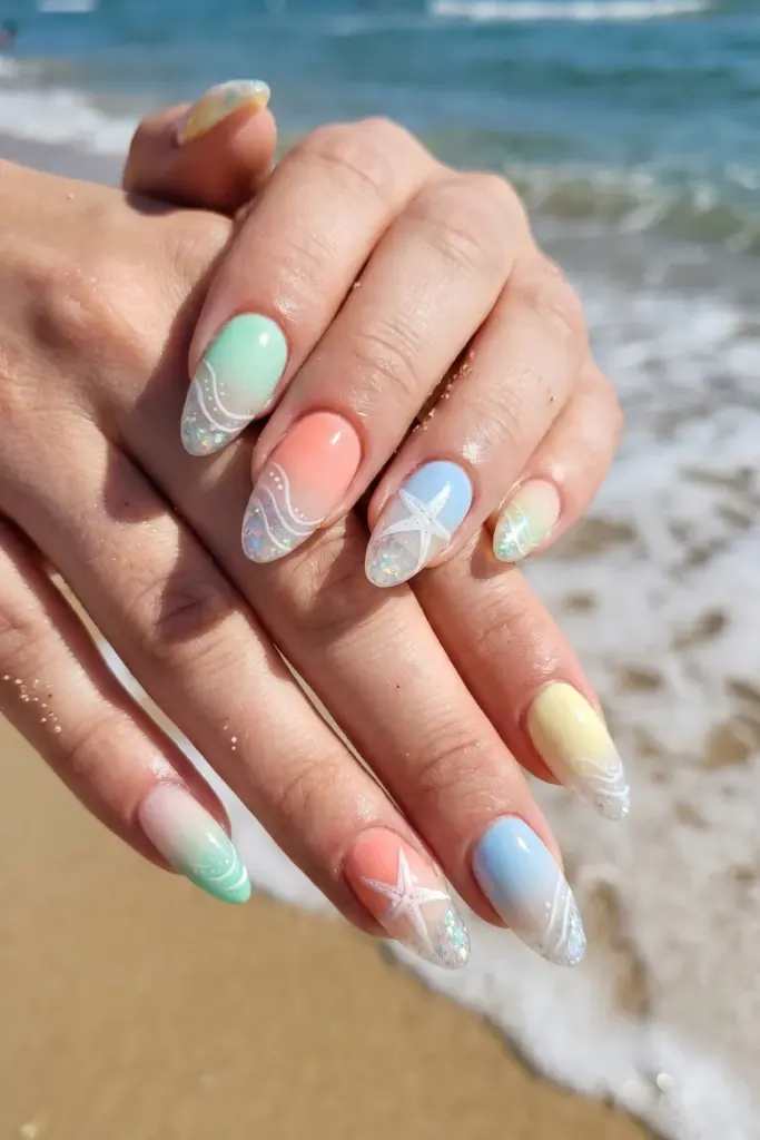 Pastel Ombre Beach Vibes Pastel Ombre Beach Vibes — Cute Nails