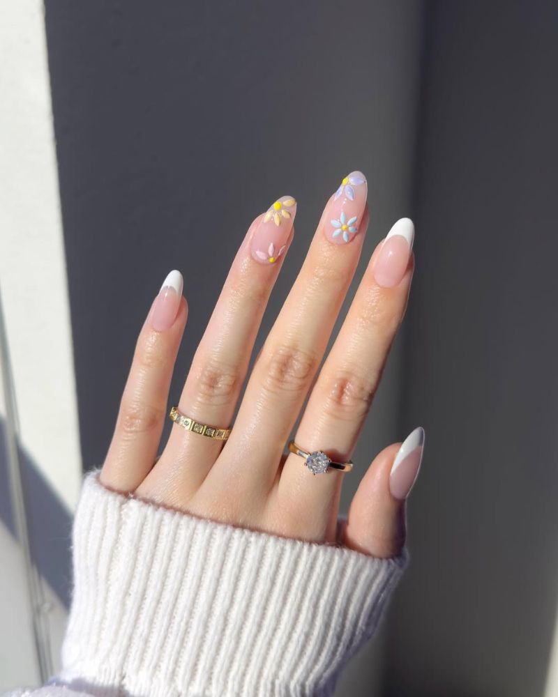 Small Pastel Flowers Visual Idea — Classy Nails