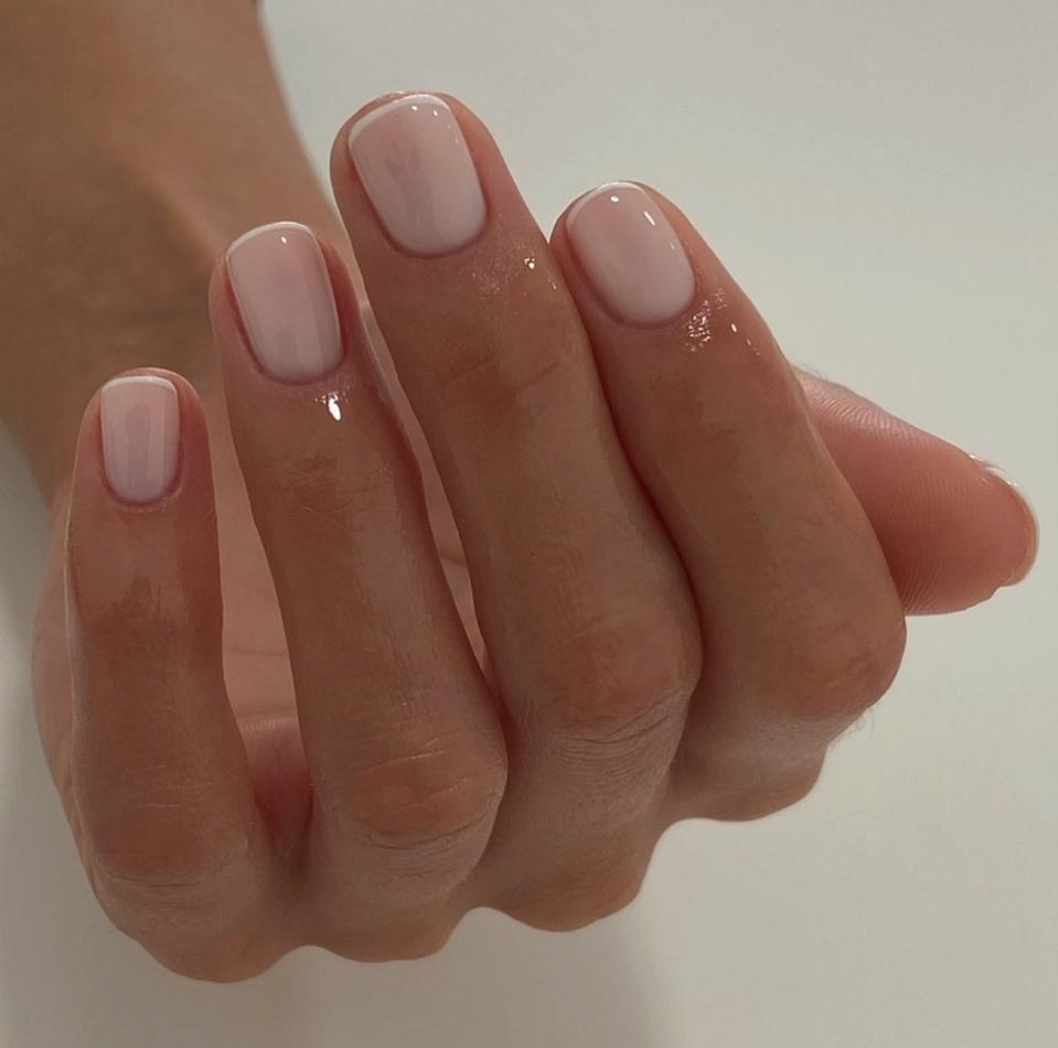 Short Rounded Square Milky French Short Rounded Square Milky French — Nurse Nails