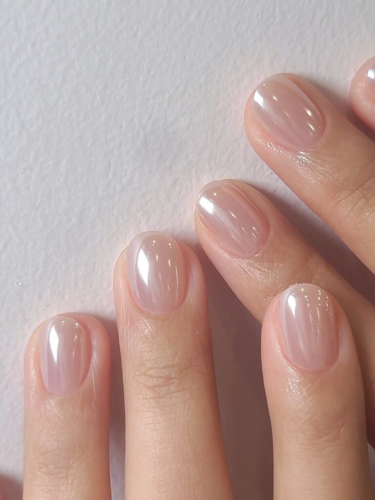 Sheer Milky Pink Short Oval Sheer Milky Pink Short Oval — Clean Girl Nails