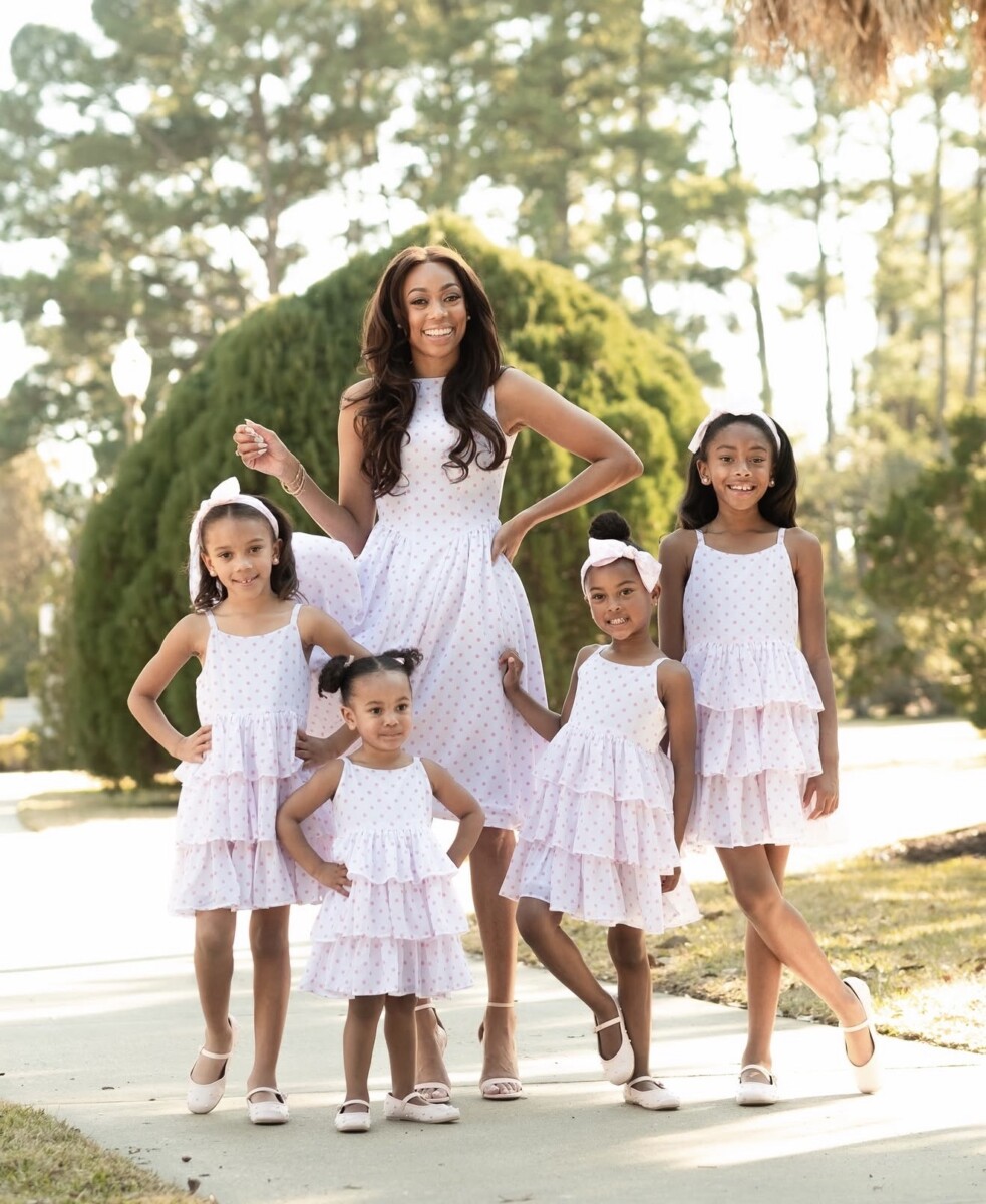 Coordinated Polka Dot Tiered Dresses for Family Picture Day Coordinated Polka Dot Tiered Dresses for Family Picture Day — Picture Day Outfits