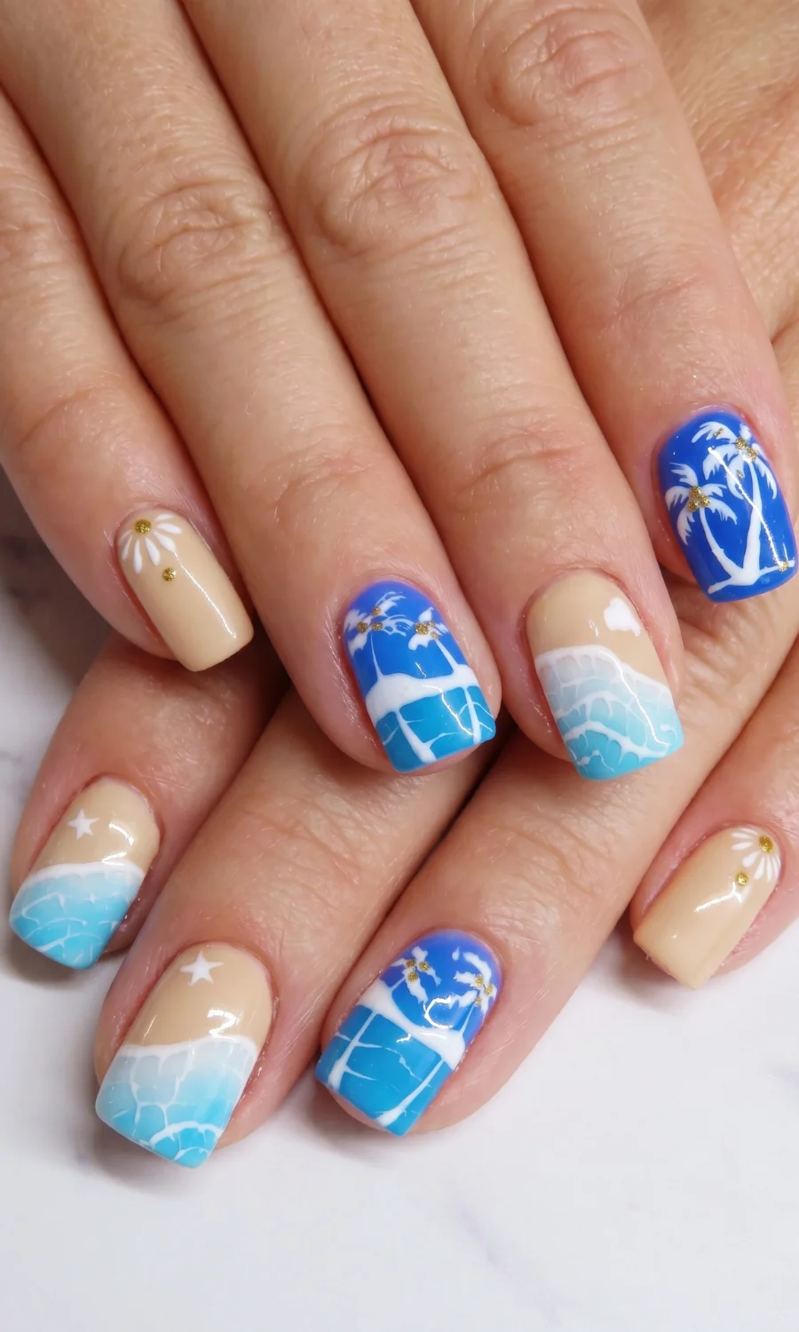Vibrant Beach and Wave Art Vibrant Beach and Wave Art — Cruise Nails