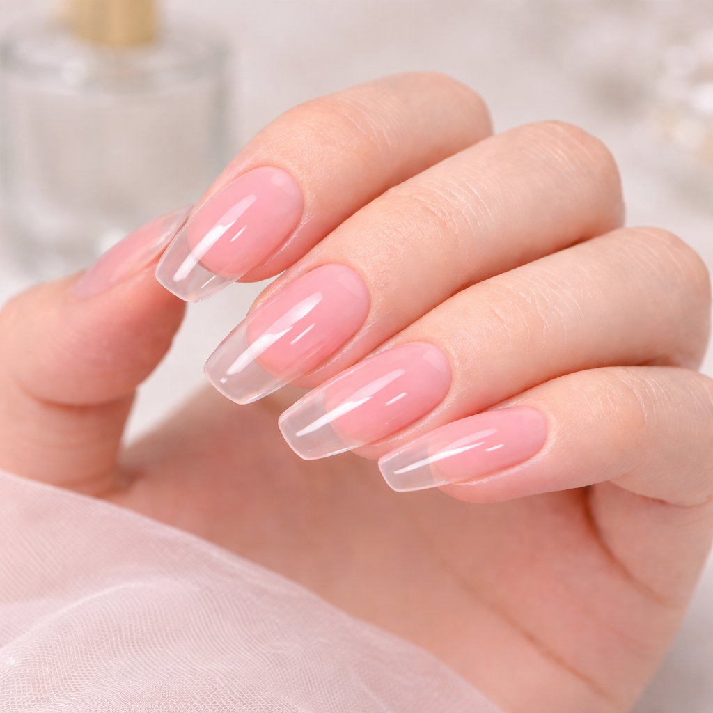 Sheer Pink to Clear Gradient Nails Sheer Pink to Clear Gradient Nails — Clear Nails