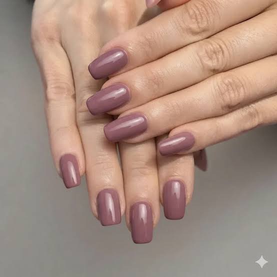 Both Hands Visual Idea — Mauve Nails
