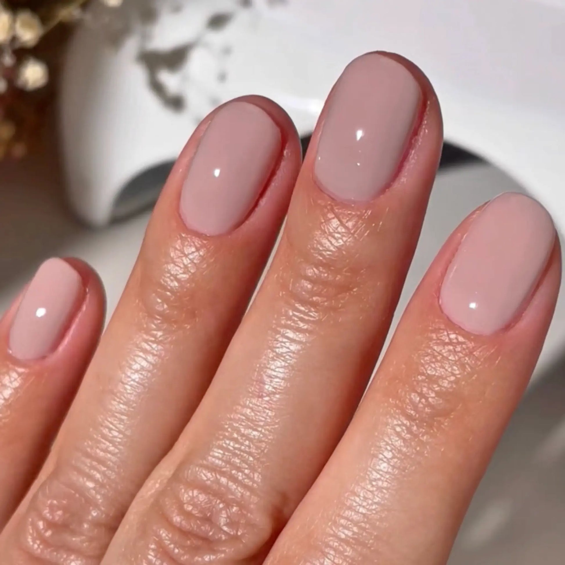 Light Beige Short Almond Nails Light Beige Short Almond Nails — Neutral Nails