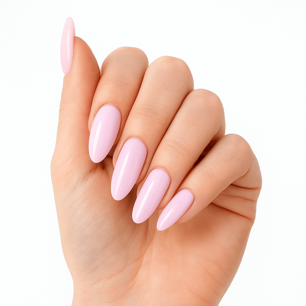 Sheer Light Pink Oval Polygel — Polygel Nails