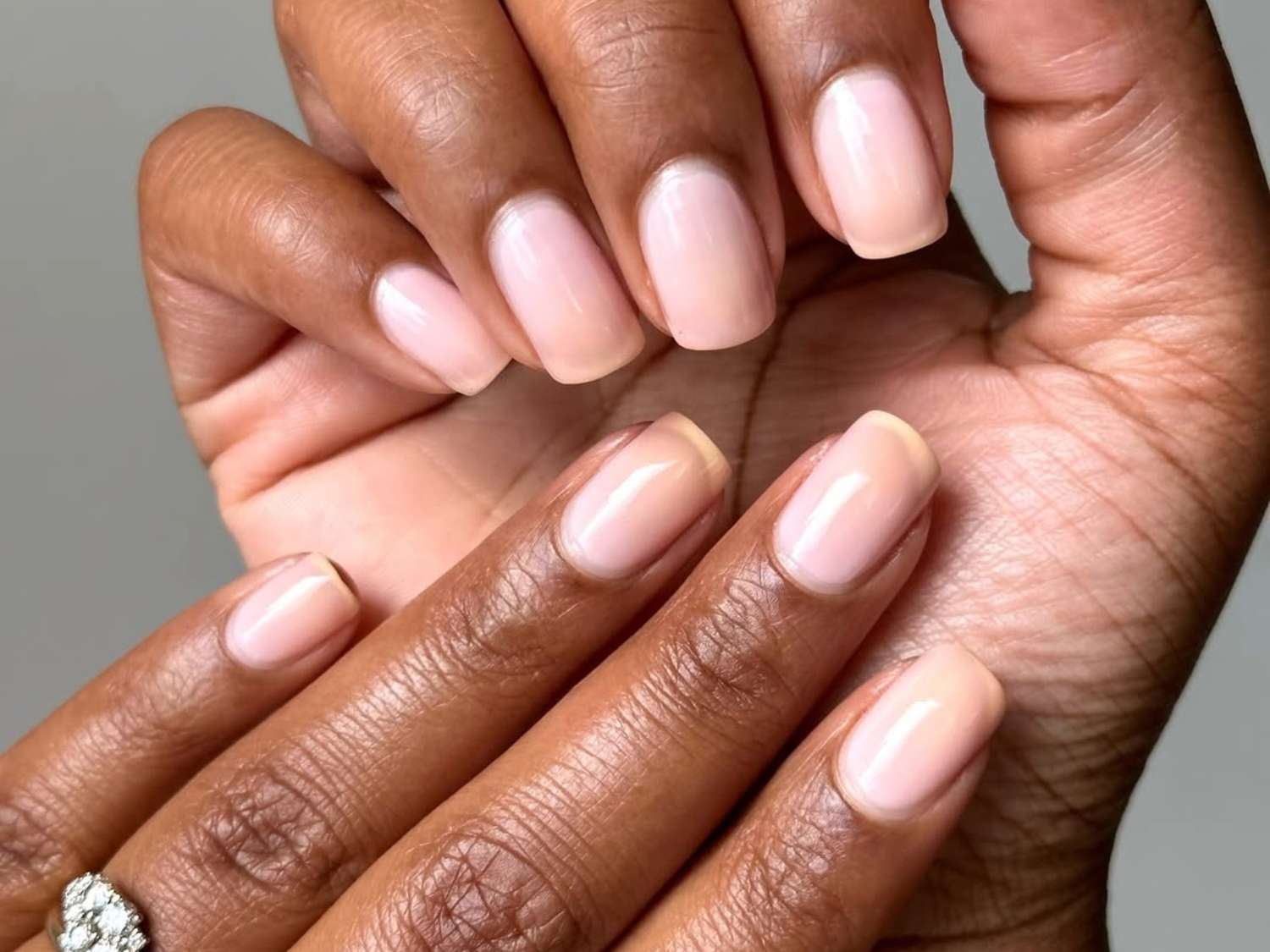 Short Oval Pale Pink with Yellow Undertones — Nails for Olive Skin