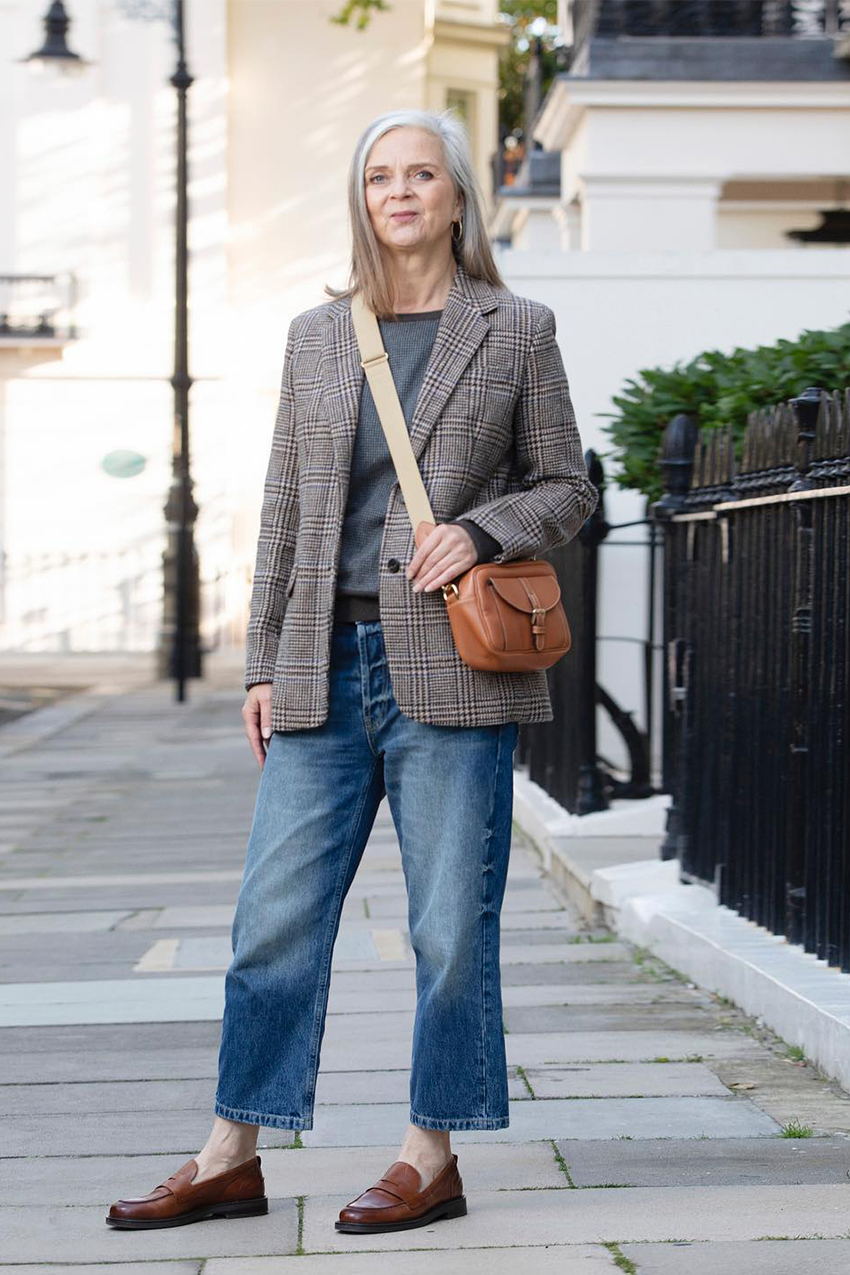 Plaid Blazer and Loafers for Smart Casual Refinement Plaid Blazer and Loafers for Smart Casual Refinement — Outfits for Women Over 50