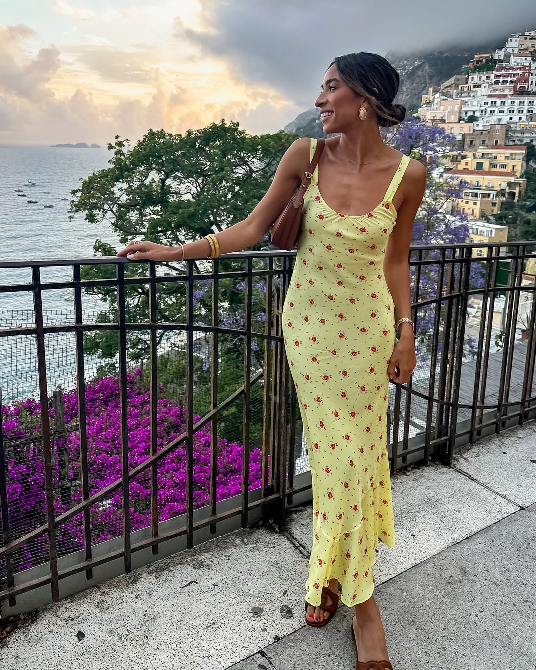 Vibrant Floral Slip Dress for an Italian Summer Evening — Italy Outfits
