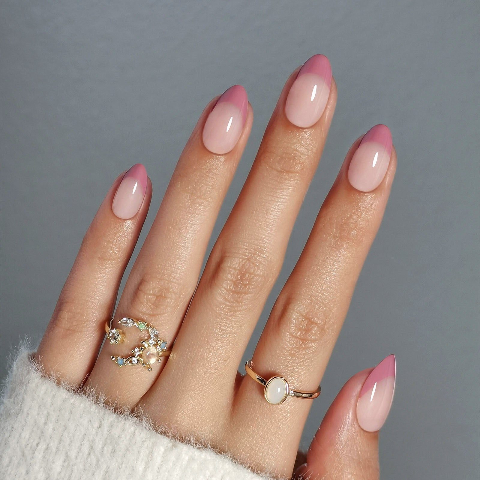 Dusty Rose French Tips Visual Idea Dusty Rose French Tips Visual Idea — Almond Nails
