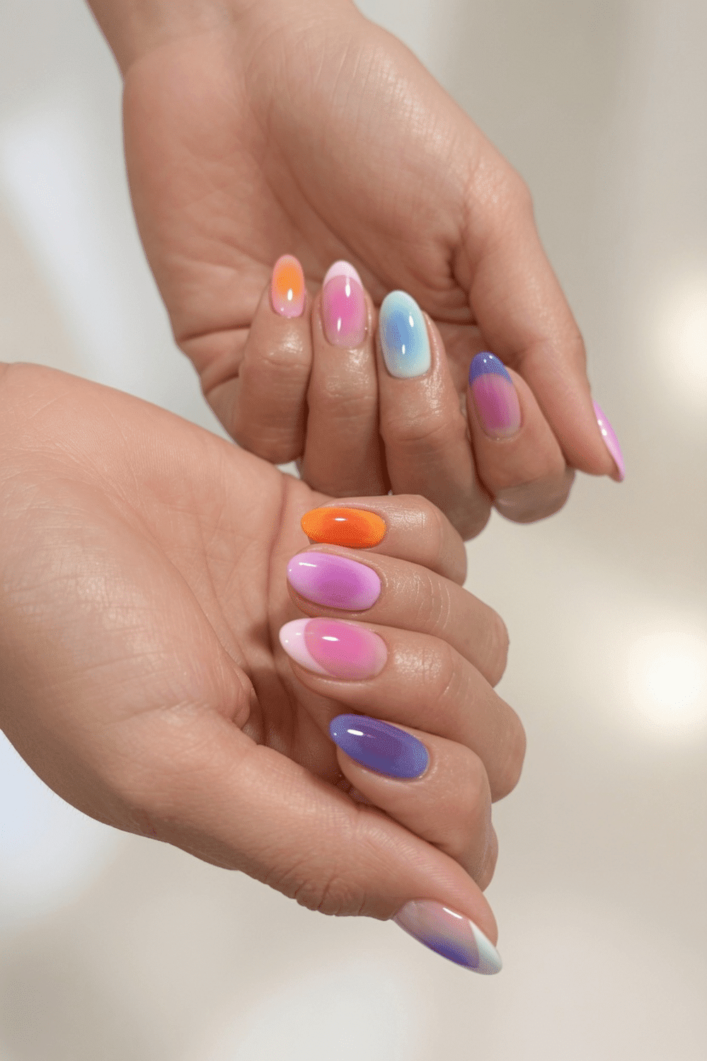 Neon Gradient French Tips With Color Blend — Neon Nails