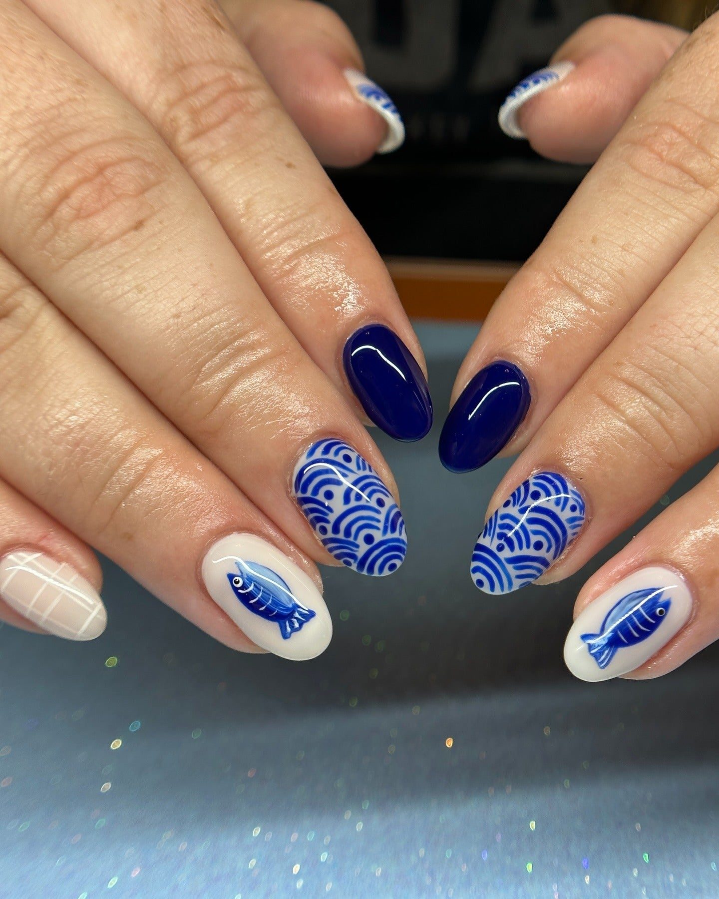Playful Wave and Fish Designs Playful Wave and Fish Designs — Cruise Nails