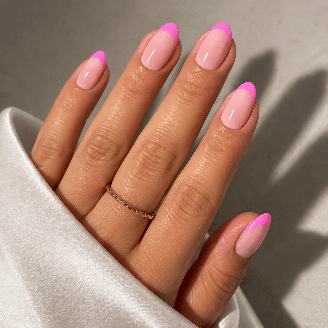 Pink Tips Sheer Pink Base Visual Idea — French Tip Nails