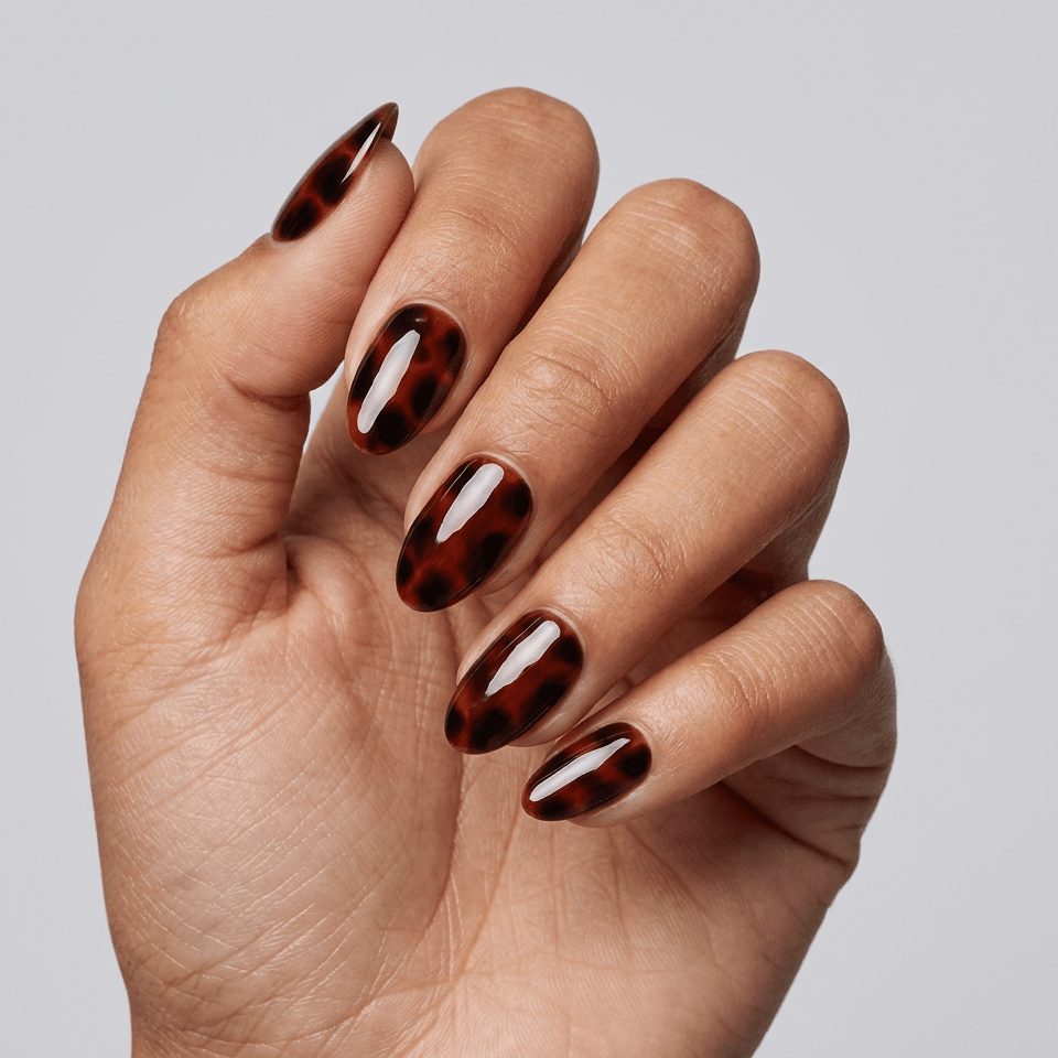 Flawless Deep Brown Tortoise Shell Ovals Flawless Deep Brown Tortoise Shell Ovals — Tortoise Shell Nails