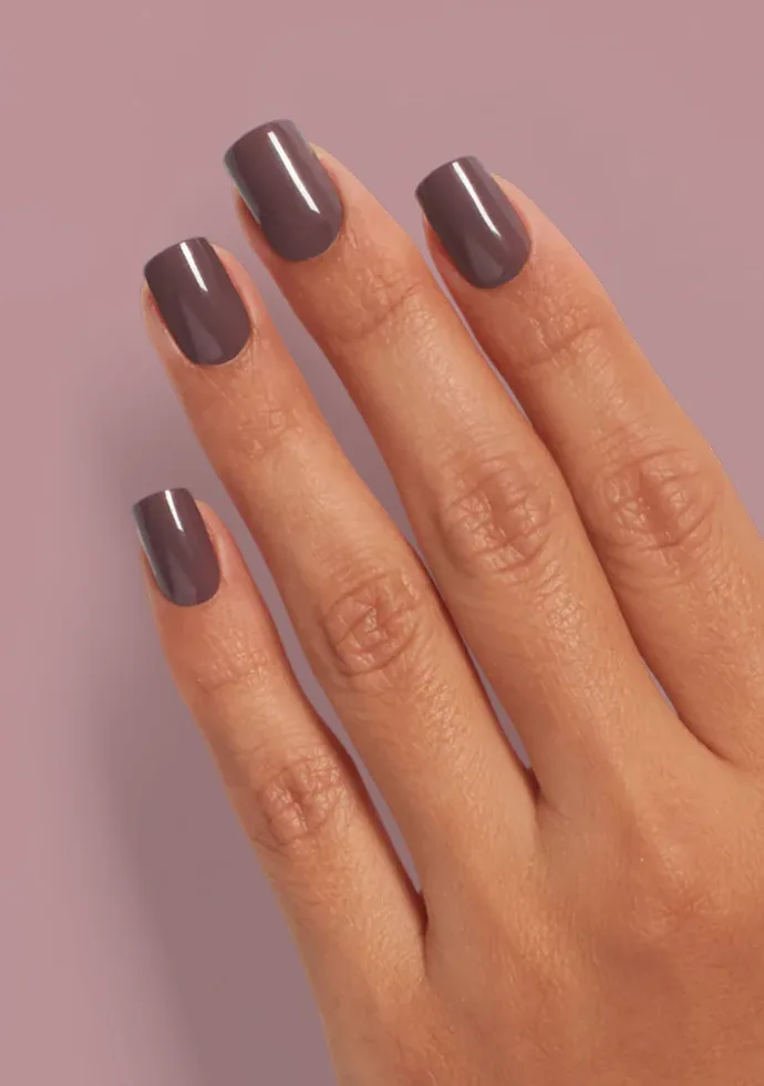 Muted Taupe Glossy Medium Square Nails — Nails for Olive Skin